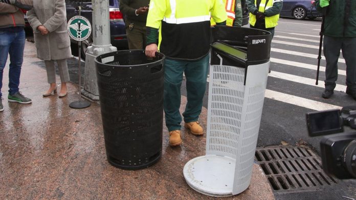 This is New York City's new and improved urban trash can